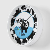 Niedliche Kuh Barnyard Kinderzimmer Clock Boy Uhr (Winkel)