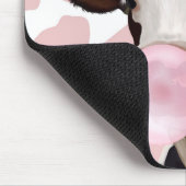 Niedliche Kuh blühend Rosa Bubblegum Mousepad (Ecke)