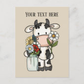 Niedliche Kuh-Blume hinzufügen Postkarte (Vorderseite)