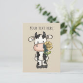 Niedliche Kuh-Blume hinzufügen Postkarte (Stehend Vorderseite)