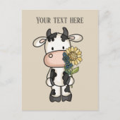 Niedliche Kuh-Blume hinzufügen Postkarte (Vorderseite)