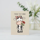 Niedliche Kuh-Blume hinzufügen Postkarte (Stehend Vorderseite)