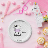 Niedliche Kuh Cartoon Geburtshaus Kinder Pappteller (Party)