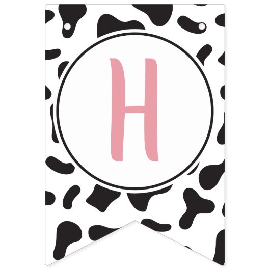 Niedliche Kuh Daisy und Kuh Print Birthday Wimpelkette (Zweite Fahne)