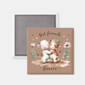 Niedliche Kuh Die besten Freunde Umarmung Kunst un Magnet (Vorderseite/Rückseite)