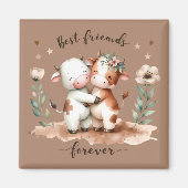 Niedliche Kuh Die besten Freunde Umarmung Kunst un Magnet (Vorne)