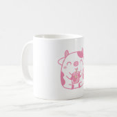 Niedliche Kuh Drinken Erdbeermilch Kaffeetasse (Vorderseite Links)