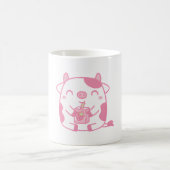 Niedliche Kuh Drinken Erdbeermilch Kaffeetasse (Mittel)