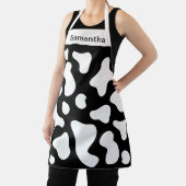 Niedliche Kuh Drucken schwarze benutzerdefinierte Schürze (InSitu)