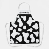 Niedliche Kuh Drucken schwarze benutzerdefinierte Schürze (Vorderseite)