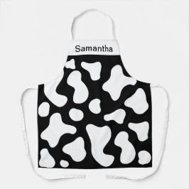 Niedliche Kuh Drucken schwarze benutzerdefinierte Schürze