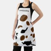 Niedliche Kuh Drucken schwarze benutzerdefinierte Schürze (InSitu)