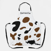 Niedliche Kuh Drucken schwarze benutzerdefinierte Schürze (Vorderseite)