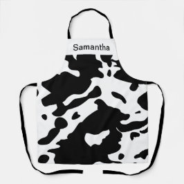 Niedliche Kuh Druckfarbe Schwarzweiß benutzerdefin Schürze