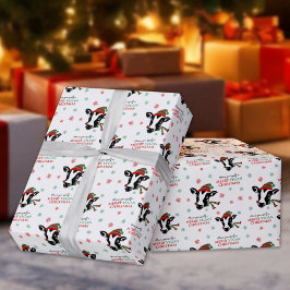 Niedliche Kuh Frohe Vegane Weihnachten Geschenkpapier