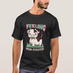 Niedliche Kuh fühlt sich Moo-tiviert Lustiger Tier T-Shirt