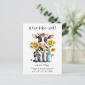 Niedliche Kuh Funny, wir haben mooved neue Adresse Ankündigungspostkarte (Stehend Vorderseite)