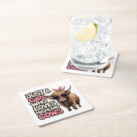 Niedliche Kuh Gabe Farm Leben nur ein Mädchen High Rechteckiger Pappuntersetzer (Vor Ort)