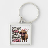 Niedliche Kuh Gabe Farm Leben nur ein Mädchen High Schlüsselanhänger (Vorne)