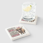 Niedliche Kuh Gabe Farm Leben nur ein Mädchen High Steinuntersetzer (Seitenansicht)