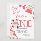 Niedliche Kuh Geburtstagsparty Einladung (Vorderseite)