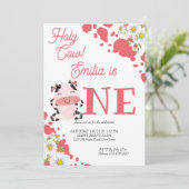 Niedliche Kuh Geburtstagsparty Einladung (Stehend Vorderseite)