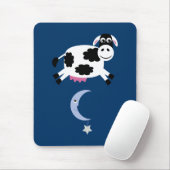 Niedliche Kuh gesprungen über den Mond Mousemat Mousepad (Mit Mouse)