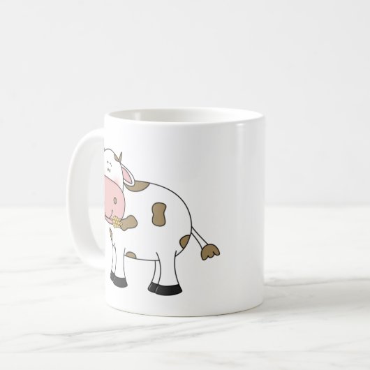 Niedliche Kuh-Gestaltung Schöne Zuchttierkunst Kaffeetasse (Vorderseite Links)