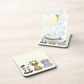 Niedliche Kuh-Giraffe Hippo-Cartoon Untersetzer (Rechte Seite)