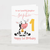 Niedliche Kuh Girl Geburtstag Karte (Vorderseite)