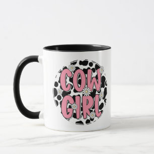 Niedliche Kuh Girl Pink Cow Muster Kaffee Tasse
