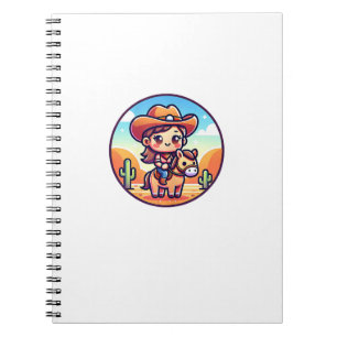 Niedliche Kuh Girl Reiten Cowgirl Sunset Rider _8 Notizblock