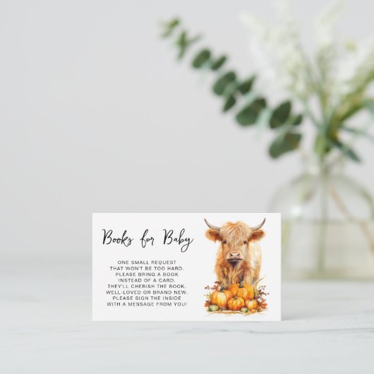 Niedliche Kuh-Herbstkantbücher für Baby Begleitkarte (Stehend Vorderseite)