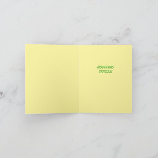 Niedliche Kuh Illustration Mooo-chas Gracias Viele Karte (Innenseite)