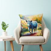 Niedliche Kuh im Blumenfeld Kissen (Stuhl )