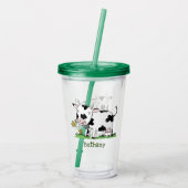 Niedliche Kuh in Cartoon-Abbildung Acryltrinkbecher (Rückseite)