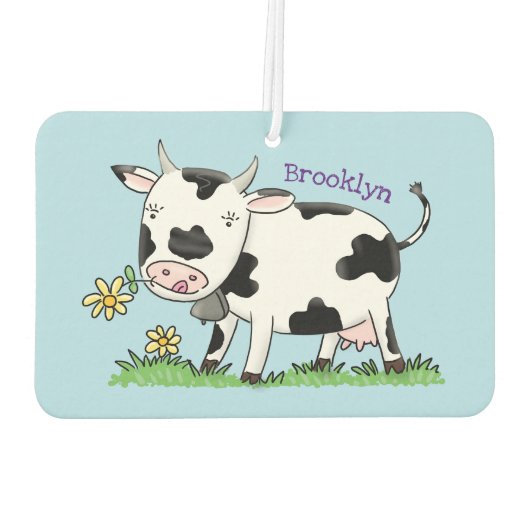 Niedliche Kuh in Cartoon-Abbildung Autolufterfrischer (Rückseite)