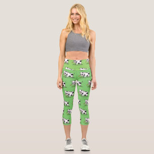 Niedliche Kuh in Cartoon-Abbildung Capri Leggings