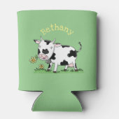 Niedliche Kuh in Cartoon-Abbildung Dosenkühler (Rückseite)