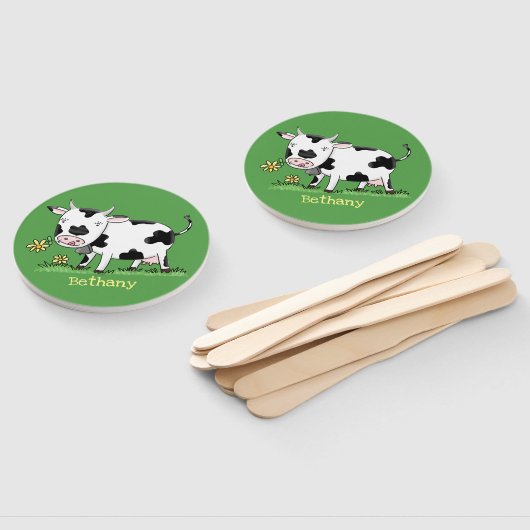 Niedliche Kuh in Cartoon-Abbildung Fächer (Non-assembled)