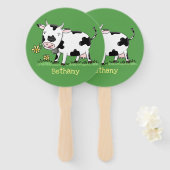 Niedliche Kuh in Cartoon-Abbildung Fächer (Vorne und Hinten)