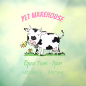 Niedliche Kuh in Cartoon-Abbildung Fensteraufkleber (Blatt 3)