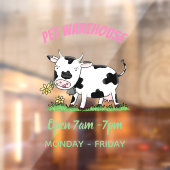 Niedliche Kuh in Cartoon-Abbildung Fensteraufkleber (Blatt 2)