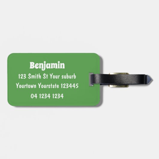 Niedliche Kuh in Cartoon-Abbildung Gepäckanhänger (Rückseite horizontal)