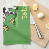 Niedliche Kuh in Cartoon-Abbildung Geschirrtuch (Viertel Falte)