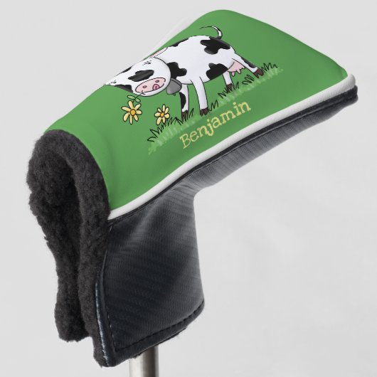 Niedliche Kuh in Cartoon-Abbildung Golf Headcover (3/4 Vorderseite)