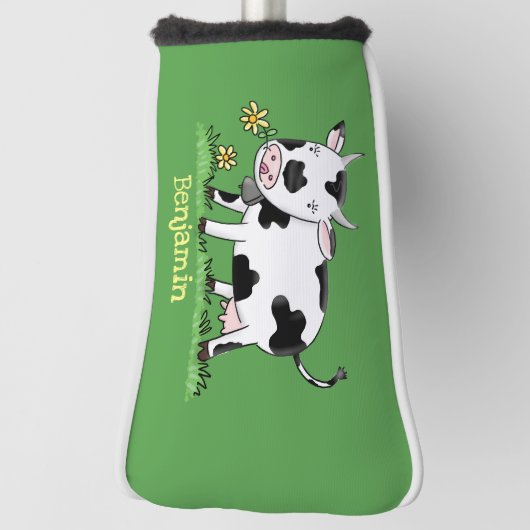 Niedliche Kuh in Cartoon-Abbildung Golf Headcover (Rotieren 90)