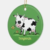 Niedliche Kuh in Cartoon-Abbildung Keramik Ornament (Links)