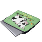 Niedliche Kuh in Cartoon-Abbildung Laptopschutzhülle (Vorne Knopf)