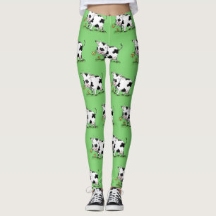 Niedliche Kuh in Cartoon-Abbildung Leggings